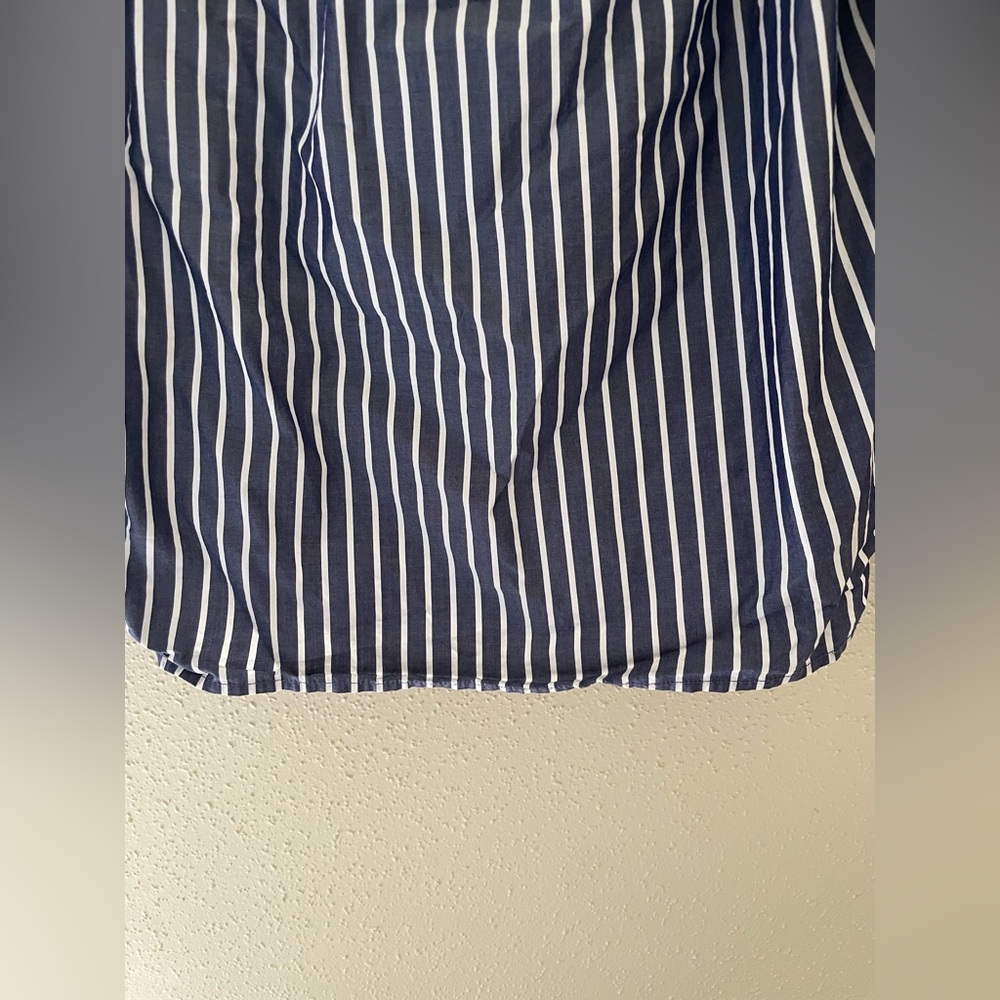 J Crew Women’s Size 6 Blue and White Striped Off The Shoulder Long Sleeve Top - Picture 8 of 16